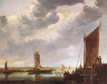  paisajes - El ferry, pintor de paisajes marinos Aelbert Cuyp